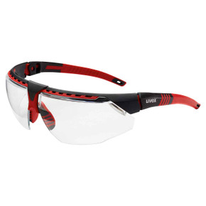 Uvex Avatar Safety Glasses S2860HS Clear Lens with Red Frame